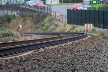 Fototapeta na wymiar curva del tren
