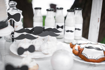 Candy bar at Birthday party. Style little gentleman.