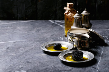 Truffle mushroom with oil