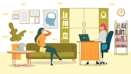 Woman Patient Having Meeting with Psychologist.