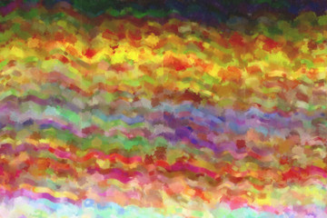 Orange, yellow, green and grey stripes and lines Dry Brush Oil Paint paint background.