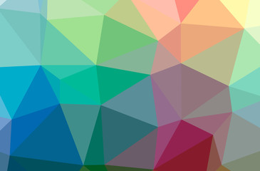 Illustration of abstract Blue, Orange And Green horizontal low poly background. Beautiful polygon design pattern.