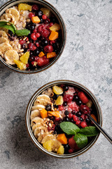 Oatmeal with fruits and berries