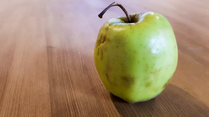 apple on green background