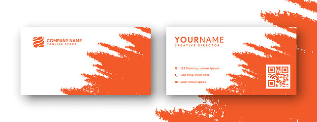 business card design. brush or grunge business card design . abstract orange business card design