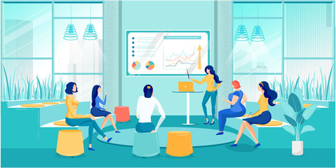 Business Training Group Courses for Women Cartoon