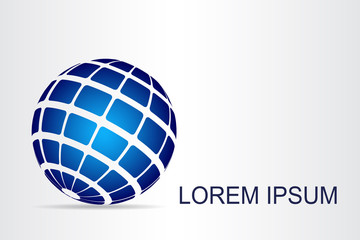 Abstract technology logo stylized spherical surface with abstract shapes. This logo is suitable for global company, world technologies, media and publicity agencies