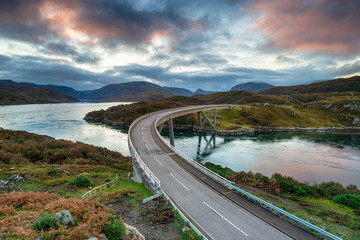 Dawn at Kylesku Bridge in the Highlands of Scotland