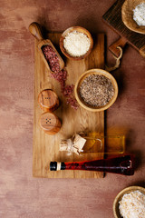 Variety of salt and seasoning