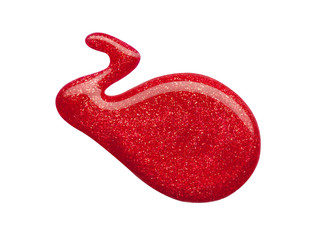 Blot of red nail polish isolated on white