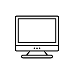 Monitor Vector Icon Line Illustration.