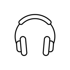 Headphones Vector Icon Line Illustration.