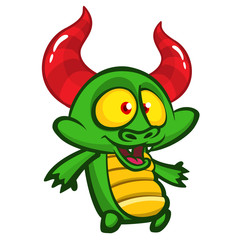 Funny cartoon monster. Vector illustration of cute monster creature.