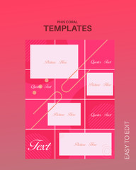 modern social media post feed, instagram feed, purple, white,pink minimalist, collour trend 2020 cassis.