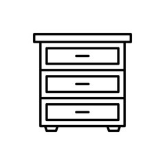 Drawers Vector Icon Line Illustration.