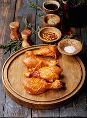 Raw chili chicken drumsticks