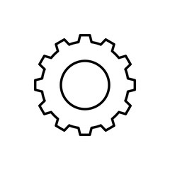 Cog Vector Icon Line Illustration.