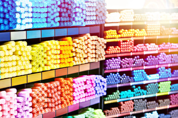 Markers and pencils in store