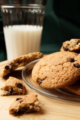 Chocolate cookies with milk