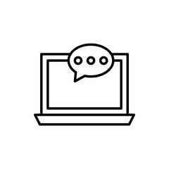 Blog Commenting Vector Icon Line Illustration.