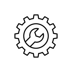 Settings Vector Icon Line Illustration.