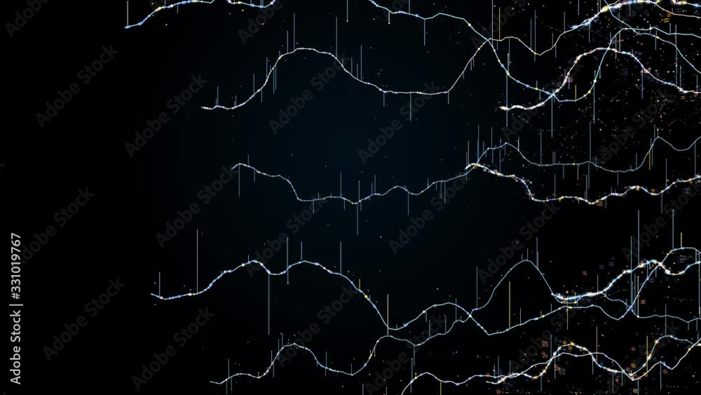 Poster colorful 3d render background of abstract wave of digital graph. marker or business theme. a lot of 