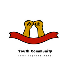 clenched fist for Youth Logo Community, Activity, Organization Template