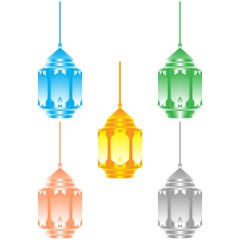 Ramadan Lantern Design in Set for Creative Concept of  Islamic Celebration.