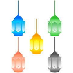 Ramadan Lantern Design in Set for Creative Concept of  Islamic Celebration.