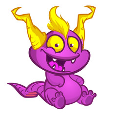 Funny cartoon monster. Vector illustration of cute monster creature.