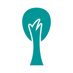 tree plant forest silhouette style icon