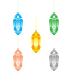 Ramadan Lantern Design in Set for Creative Concept of  Islamic Celebration.