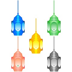Ramadan Lantern Design in Set for Creative Concept of  Islamic Celebration.