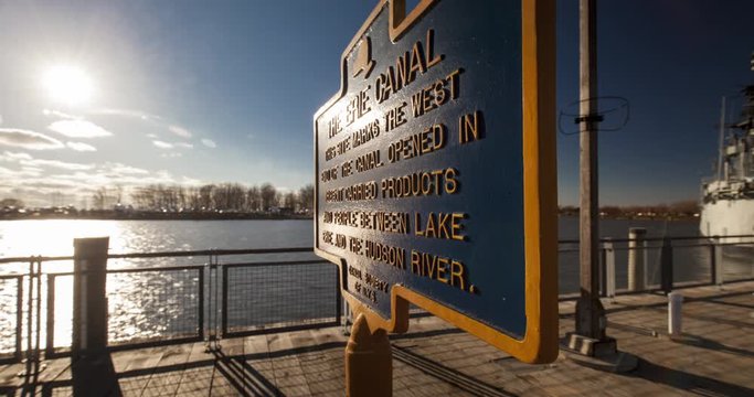 Erie Canal sign time-lapse