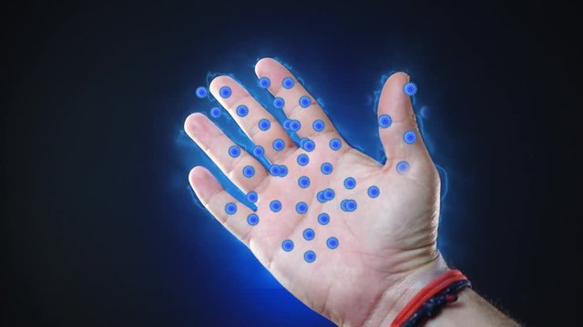 Viruses visual in the hand