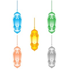 Ramadan Lantern Design in Set for Creative Concept of  Islamic Celebration.