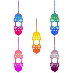 Ramadan Lantern Design in Set for Creative Concept of  Islamic Celebration.