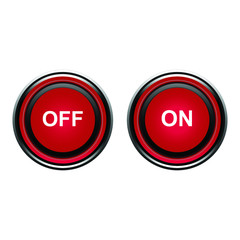 vector illustration of an on and off button on a white background