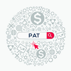 Creative colorful logo , PAT mean (profit after tax) .