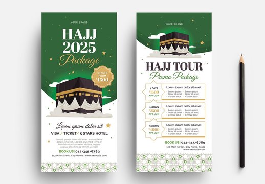 Hajj Flyer Layout with Illustration