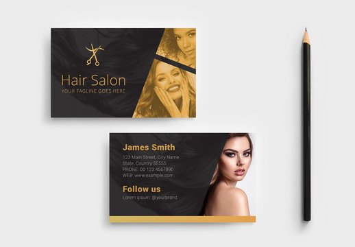 Hair Salon Business Card Layout