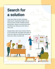 Search for Solution Flat Poster Vector Template