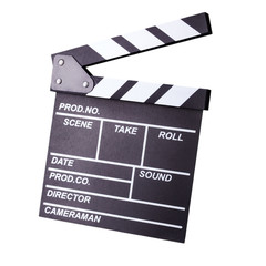 Fototapeta na wymiar Film clapper board isolated on white background with clipping path