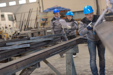 concentrated worker in a factory