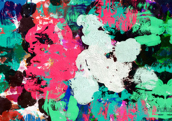 Vivid imprint of the paint blots concept in shabby grunge style.