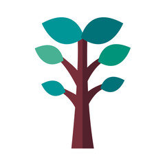 tree plant forest with leafs flat style icon