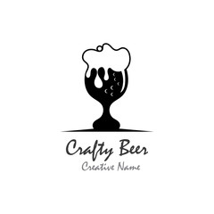 Beer craft with foam vector illustration design template