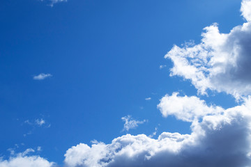 Clean sky with air fluffy clouds on sunset as beautiful background.