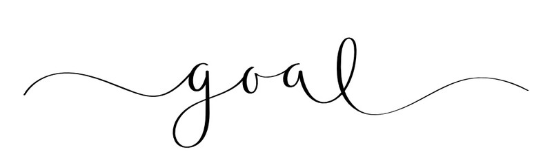 GOAL black vector brush calligraphy banner with swashes