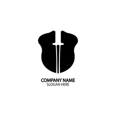 Shield and Sword logo icon design template.Guardian icon.security element.